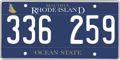 RI license plate 336259