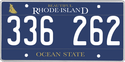 RI license plate 336262
