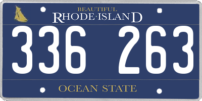 RI license plate 336263