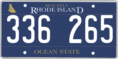 RI license plate 336265