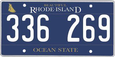RI license plate 336269