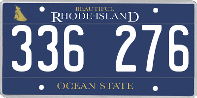 RI license plate 336276