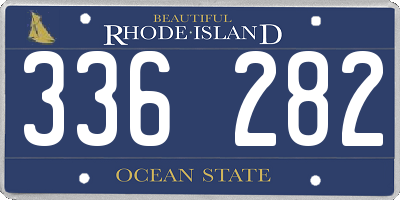 RI license plate 336282