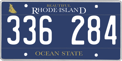 RI license plate 336284