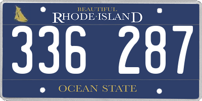 RI license plate 336287