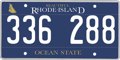 RI license plate 336288