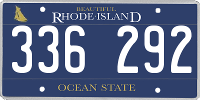 RI license plate 336292