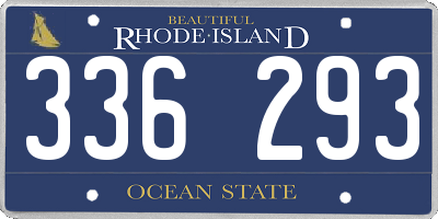 RI license plate 336293