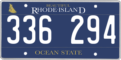 RI license plate 336294