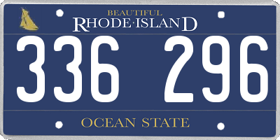 RI license plate 336296