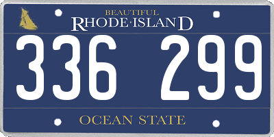 RI license plate 336299