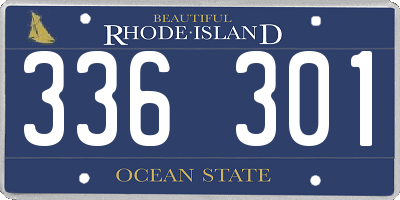 RI license plate 336301