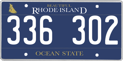 RI license plate 336302