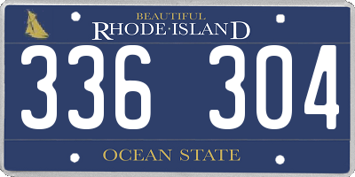RI license plate 336304