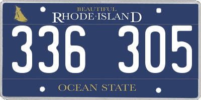 RI license plate 336305