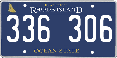RI license plate 336306