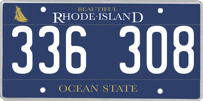 RI license plate 336308