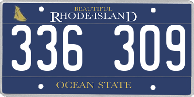 RI license plate 336309
