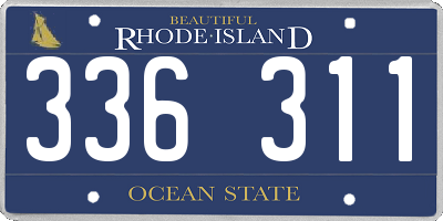 RI license plate 336311
