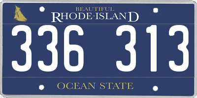 RI license plate 336313