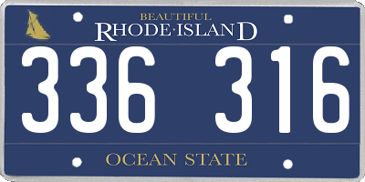 RI license plate 336316