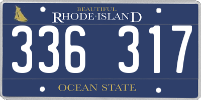 RI license plate 336317