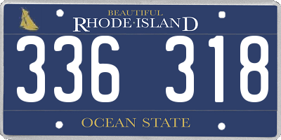 RI license plate 336318