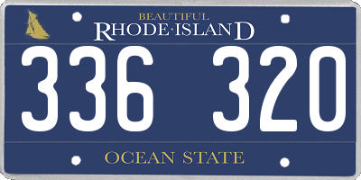 RI license plate 336320