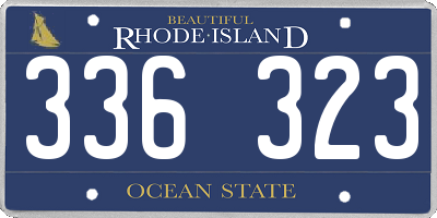 RI license plate 336323