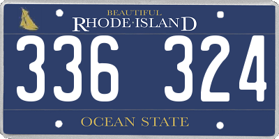 RI license plate 336324
