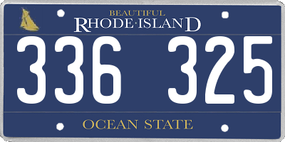 RI license plate 336325