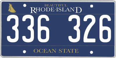 RI license plate 336326