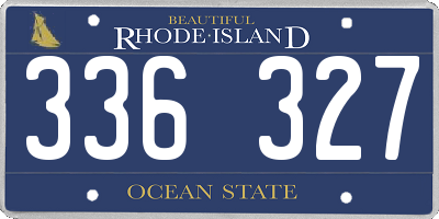 RI license plate 336327