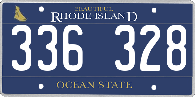 RI license plate 336328