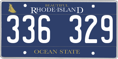 RI license plate 336329