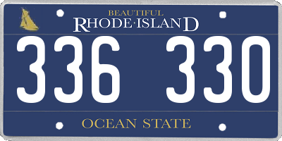 RI license plate 336330