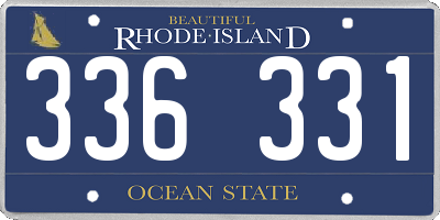 RI license plate 336331