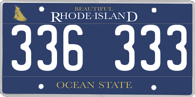 RI license plate 336333