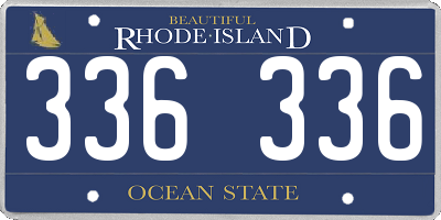 RI license plate 336336