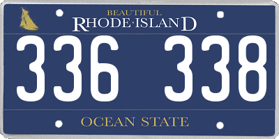 RI license plate 336338