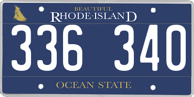 RI license plate 336340