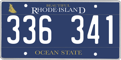 RI license plate 336341