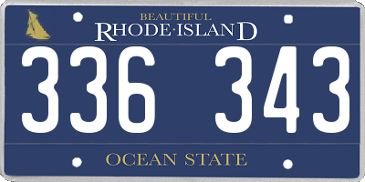 RI license plate 336343