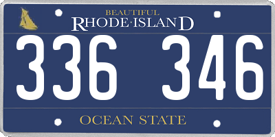 RI license plate 336346
