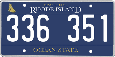 RI license plate 336351