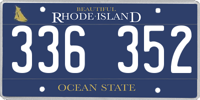 RI license plate 336352