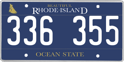 RI license plate 336355