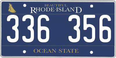 RI license plate 336356
