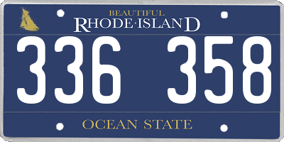 RI license plate 336358