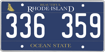 RI license plate 336359